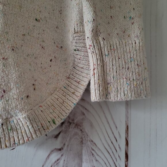 Loft Speckled Pullover Tunic Sweater, Women’s M, Long Sleeve, Cream w/ Multi EUC - Picture 3 of 11